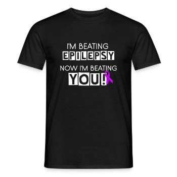I'm Beating Epilepsy, Now I'm Beating You! - Men's T-Shirt - black - Front - AI Model Male 178 light (178cm)