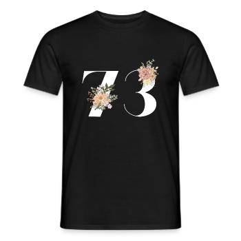 Blumen zum 73. Jahrestag (Geschenk von 73 Jahren) - Männer T-Shirt - Schwarz - Vorne - AI Model Male 178 light (178cm)