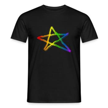 Pentagram Satan Devil gothic goth occult witch 1 - Men's T-Shirt - black - Front - AI Model Male 178 light (178cm)