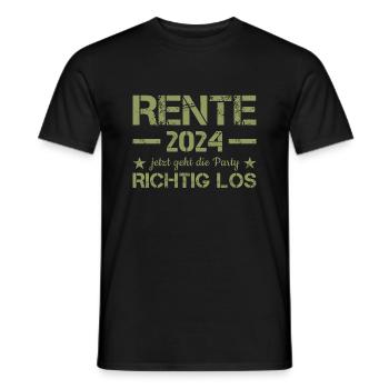 Jetzt Geht Die Party Richtig Los Rente 2024 - Männer T-Shirt - Schwarz - Vorne - AI Model Male 178 light (178cm)
