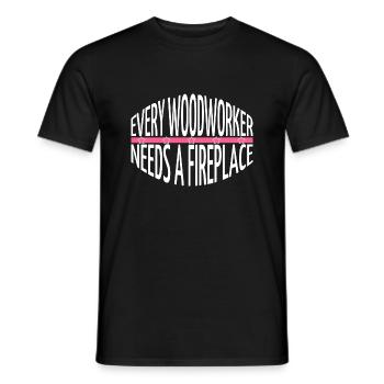 charpentier blague abattoir forestier - T-shirt homme - noir - Devant - AI Model Male 178 light (178cm)