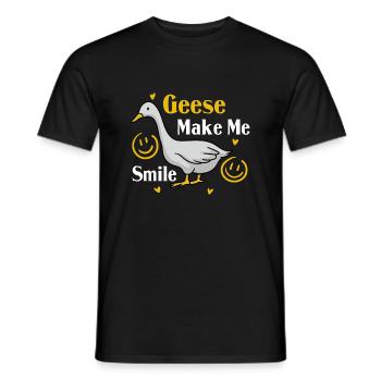 Les oies me font sourire, mignonne oie, oiseau, - T-shirt homme - noir - Devant - AI Model Male 178 light (178cm)