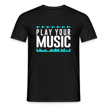Spiel deine Musik, Play your Music - Männer T-Shirt - Schwarz - Vorne - AI Model Male 178 light (178cm)