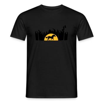 Palmen Strand Sonne Pferd - Männer T-Shirt - Schwarz - Vorne - AI Model Male 178 light (178cm)