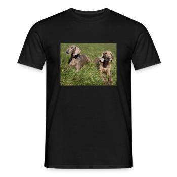 Delta mit Freund - Männer T-Shirt - Schwarz - Vorne - AI Model Male 178 light (178cm)