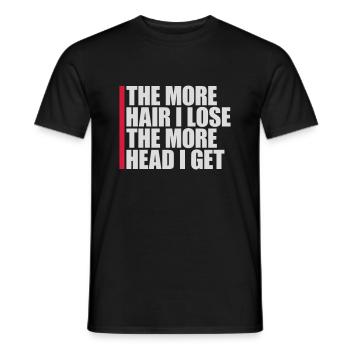 J’ai plus de tête - T-shirt homme - noir - Devant - AI Model Male 178 light (178cm)