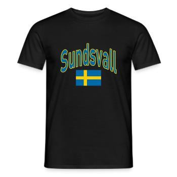 Drapeau suédois de Sundsvall - T-shirt homme - noir - Devant - AI Model Male 178 light (178cm)