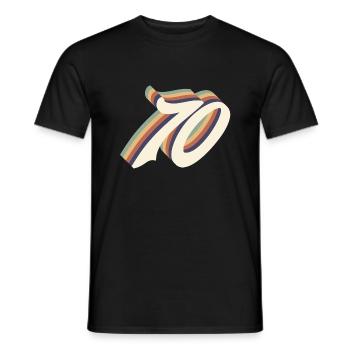 70th anniversary vintage - Men's T-Shirt - black - Front - AI Model Male 178 light (178cm)