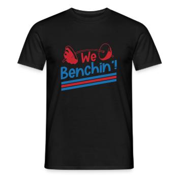 Benchpress Powerlifter Fitnesstraining - Männer T-Shirt - Schwarz - Vorne - AI Model Male 178 light (178cm)