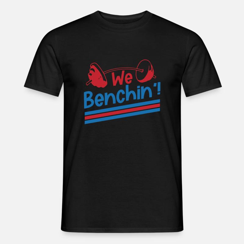 Benchpress Powerlifter Fitnesstraining - Männer T-Shirt - Schwarz