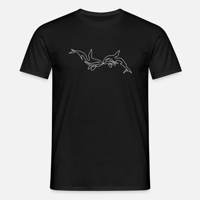 Kissing dolphins - Men's T-Shirt - black