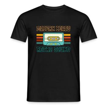 Moderne Beats, Retro-Sound (Kassette) - Männer T-Shirt - Schwarz - Vorne - AI Model Male 178 light (178cm)