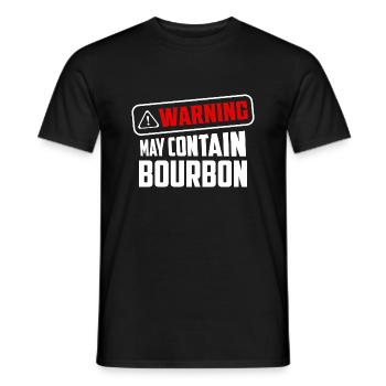 Warning May Contain Bourbon Drinking Whiskey - Männer T-Shirt - Schwarz - Vorne - AI Model Male 178 light (178cm)