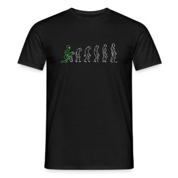 Evolution of man with alien - Men's T-Shirt - black - Front - AI Model Male 178 light (178cm)