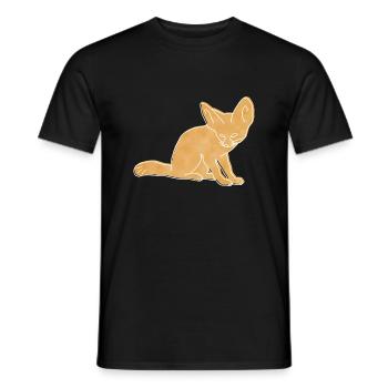 "Fennek", Boho Line Art Design, Series "Desert" - Men's T-Shirt - black - Front - AI Model Male 178 light (178cm)