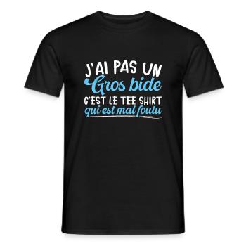 J'ai Pas Un Gros Bide - Men's T-Shirt - black - Front - AI Model Male 178 light (178cm)