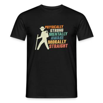 Force scoute : physique, mentale, morale - T-shirt homme - noir - Devant - AI Model Male 178 light (178cm)