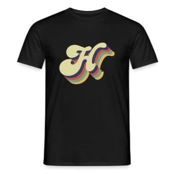 Retro-Buchstabe H - Männer T-Shirt - Schwarz - Vorne - AI Model Male 178 light (178cm)