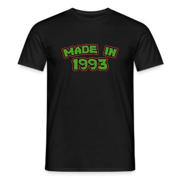 Made in 1993 - Men's T-Shirt - black - Front - AI Model Male 178 light (178cm)