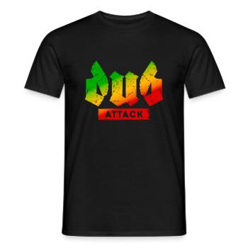 Dub Attack Distorted Rasta Colors Reggae - Men's T-Shirt - black - Front - AI Model Male 178 light (178cm)