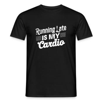 Spätes Cardio - Sport Humor - Männer T-Shirt - Schwarz - Vorne - AI Model Male 178 light (178cm)