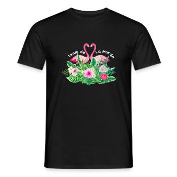 Team de la mariée flamingo tropical - T-shirt homme - noir - Devant - AI Model Male 178 light (178cm)