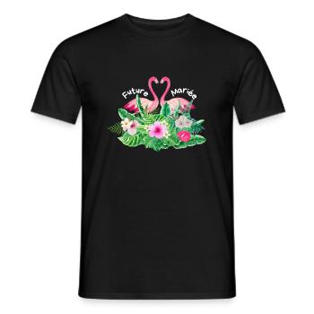Tropische Flamingo-Braut - Männer T-Shirt - Schwarz - Vorne - AI Model Male 178 light (178cm)