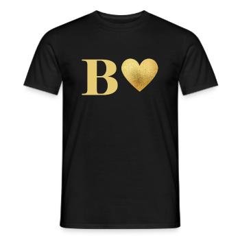 Letter b Golden Heart - Men's T-Shirt - black - Front - AI Model Male 178 light (178cm)