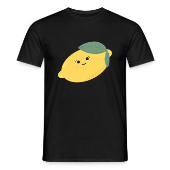 Süße Zitrone Kawaii - Männer T-Shirt - Schwarz - Vorne - AI Model Male 178 light (178cm)