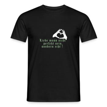 Hände formen ein Herz. Liebe muss echt sein. - Männer T-Shirt - Schwarz - Vorne - AI Model Male 178 light (178cm)