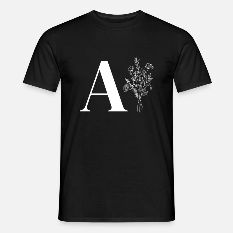 Minimalistische Blumentasche - Männer T-Shirt - Schwarz