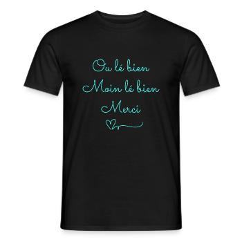 Moin lé bien bleu - T-shirt homme - noir - Devant - AI Model Male 178 light (178cm)