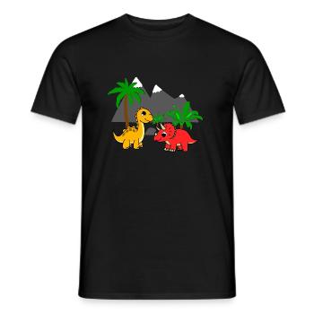 Dino World - Men's T-Shirt - black - Front - AI Model Male 178 light (178cm)