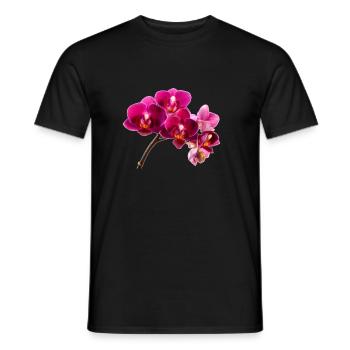 Orchidee Dunkellila - Männer T-Shirt - Schwarz - Vorne - AI Model Male 178 light (178cm)
