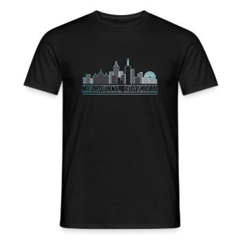 Melbourne Australie - T-shirt homme - noir - Devant - AI Model Male 178 light (178cm)