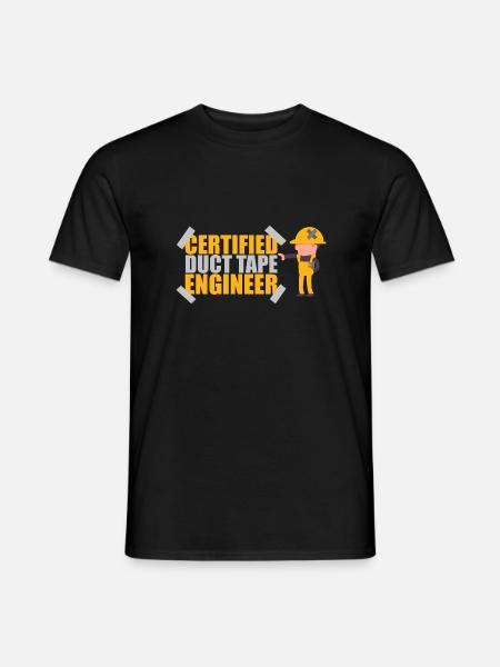 Certified Duct Tape Engineer Geschenkidee - Männer T-Shirt - Schwarz
