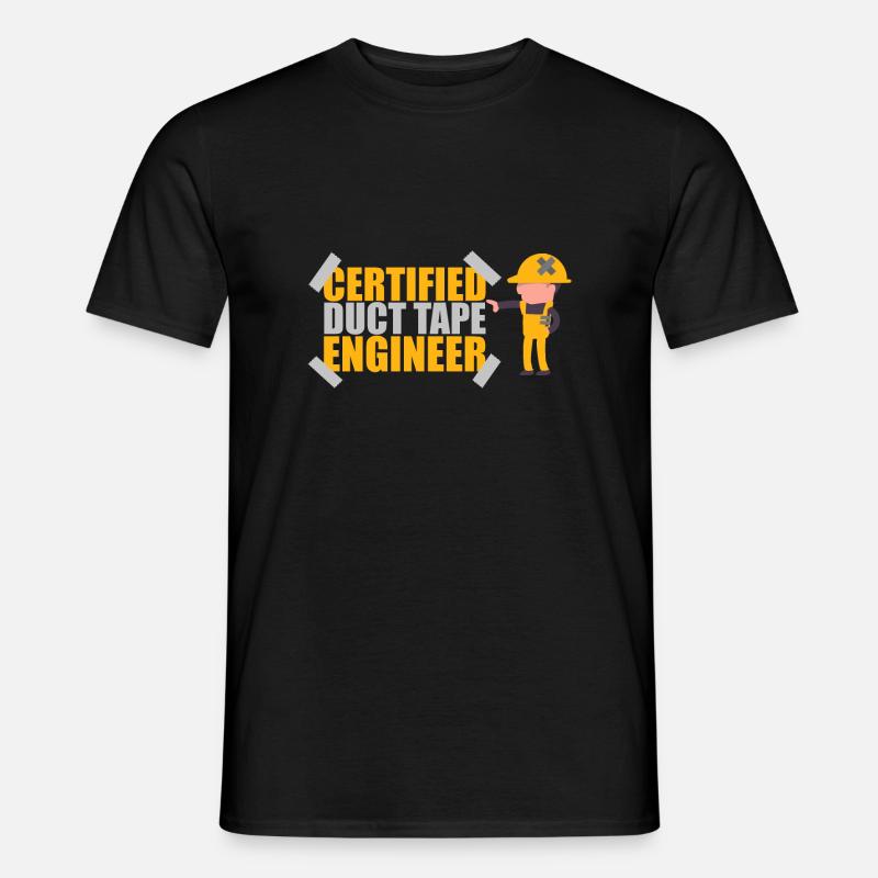 Certified Duct Tape Engineer Geschenkidee - Männer T-Shirt - Schwarz