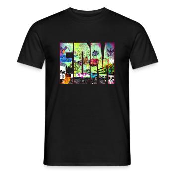 EDM T Shirt - Männer T-Shirt - Schwarz - Vorne - AI Model Male 178 light (178cm)