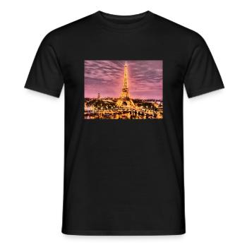 Eiffel Tower - Männer T-Shirt - Schwarz - Vorne - AI Model Male 178 light (178cm)