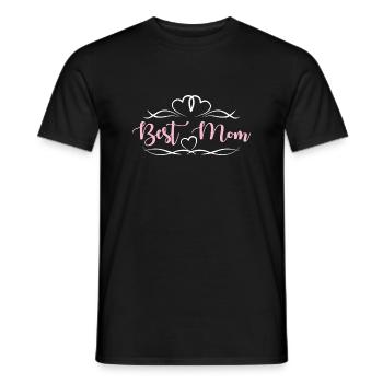 Best Mom Hearts Mother's Day - Men's T-Shirt - black - Front - AI Model Male 178 light (178cm)