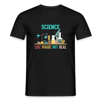 SCIENCE - LIKE MAGIC BUT REAL - T-shirt homme - noir - Devant - AI Model Male 178 light (178cm)