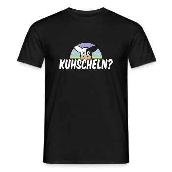 Kuhscheln niedliches Kuh Wortspiel - Männer T-Shirt - Schwarz - Vorne - AI Model Male 178 light (178cm)