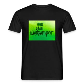 MUT, LIEBE, WAHRHEIT - Männer T-Shirt - Schwarz - Vorne - AI Model Male 178 light (178cm)