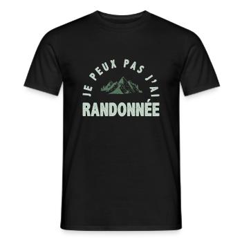 J'ai randonnée Cadeau humour personnalisé - T-shirt homme - noir - Devant - AI Model Male 178 light (178cm)