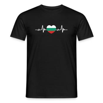 Bulgaria Heart Bulgarian Flag Flag - Men's T-Shirt - black - Front - AI Model Male 178 light (178cm)