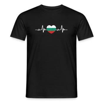 Bulgarien Herz Bulgaria Bulgarische Flagge Vintage - Männer T-Shirt - Schwarz - Vorne - AI Model Male 178 light (178cm)