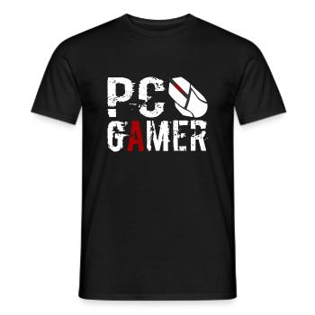 PC Gamer Maus Gaming Zocken - Männer T-Shirt - Schwarz - Vorne - AI Model Male 178 light (178cm)