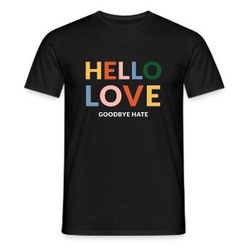 hello love goodbye hate - Männer T-Shirt - Schwarz - Vorne - AI Model Male 178 light (178cm)