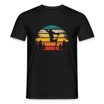 Retro Sun & Skiing - (2) - Men's T-Shirt - black - Front - AI Model Male 178 light (178cm)