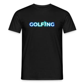 GOLF GOLFING 80s 90s NEON RETRO SPORT CLUB MOTIF - T-shirt homme - noir - Devant - AI Model Male 178 light (178cm)